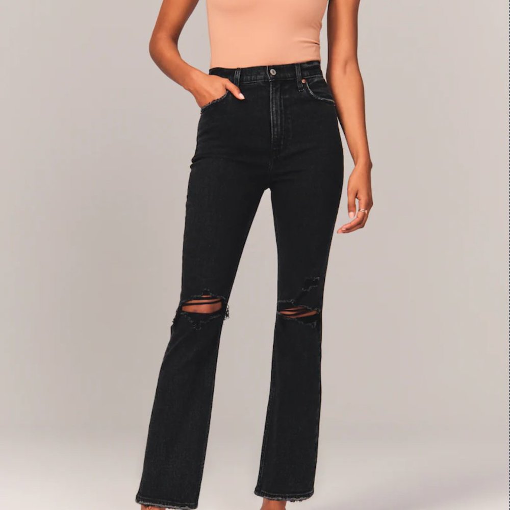 Abercrombie & fitch ankle straight ultra high rise